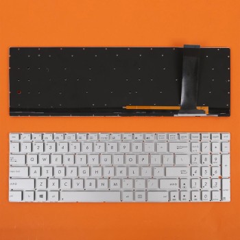 Πληκτρολόγιο Asus N56V U500VZ N76 R500V R505 S550C A56 N750, Ασήμι με Backlit, US