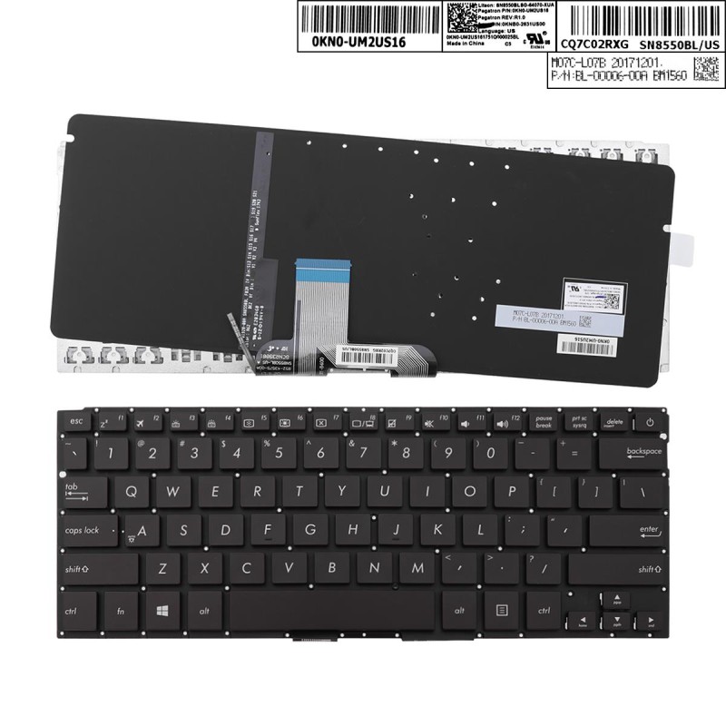 Πληκτρολόγιο Asus UX310 UX310UA UX310UQ U4000, Μαύρο με Backlit, US