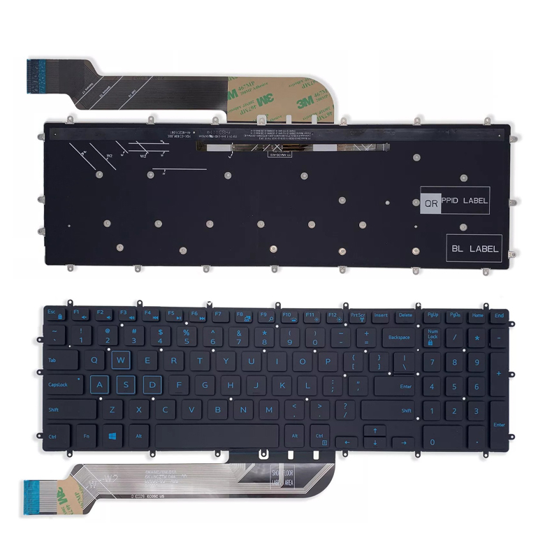 Πληκτρολόγιο Dell Inspiron Gaming 15-7566, Μαύρο με Backlit Μπλε