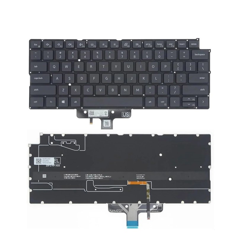 Πληκτρολόγιο Dell Latitude 9420 9430 2-in-1, Μαύρο,χωρίς πλαίσιο, Backlit, US/UK