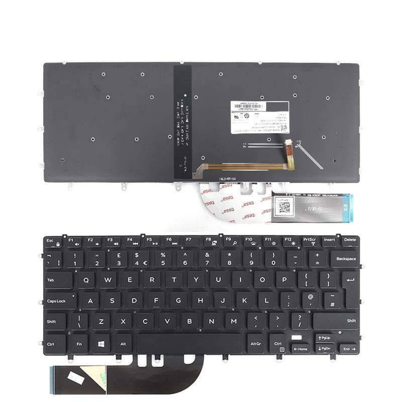 Πληκτρολόγιο Dell XPS 15 9550 9560 Inspiron 7568, Μαύρο με Backlit, UK