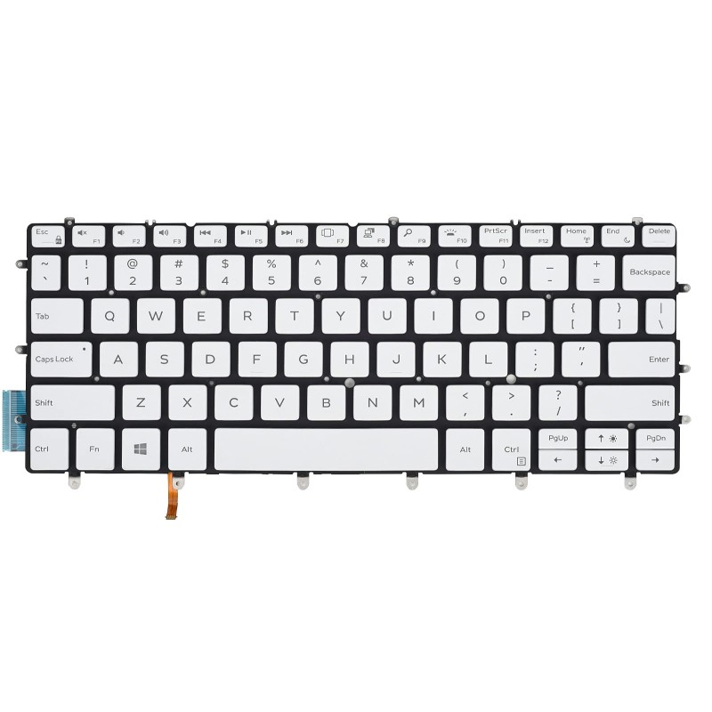 Πληκτρολόγιο Dell XPS 13 9370, άσπροa με Backlit, US