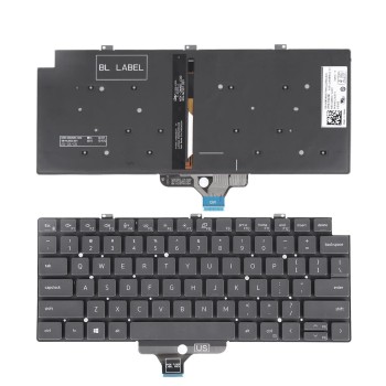 Πληκτρολόγιο Dell Latitude 13-7300 7320 E7320 5320, Μαύρο με Backlit, US/UK