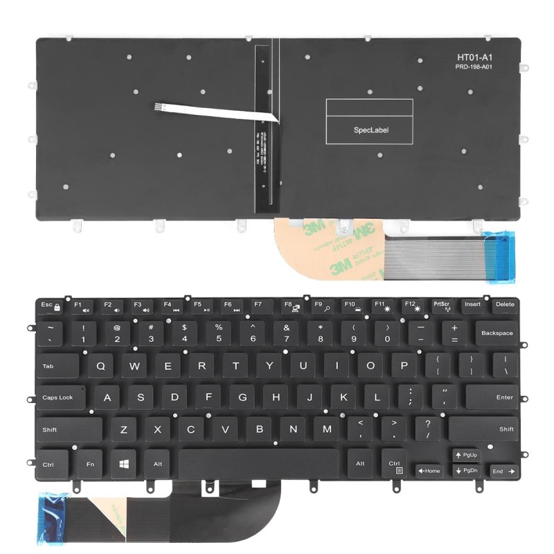 Πληκτρολόγιο Dell XPS 15 9550 9560 Inspiron 7568, Μαύρο με Backlit, US
