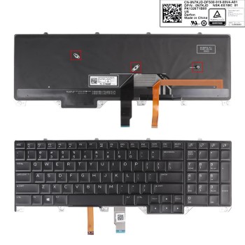 Πληκτρολόγιο Dell Alienware 17 R2 17 R3, Μαύρο, RGB Backlit, US/UK