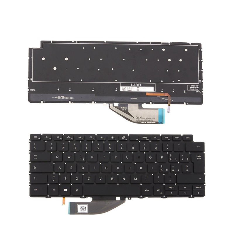 Πληκτρολόγιο Dell XPS 13 7390 9310 P103G 2-in-1, Μαύρος με Backlit, UK / IT