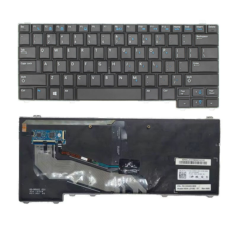Πληκτρολόγιο Dell Latitude E5440, Μαύρο, US/UK, Χωρίς Pointing Stick​, Με Backlit