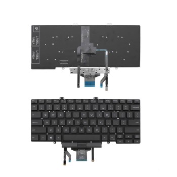 Πληκτρολόγιο Dell Latitude 5400 5401 5410, Μαύρο,με Pointing Stick με Backlit, US/UK