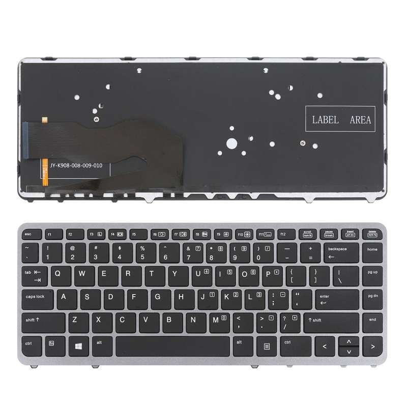 Πληκτρολόγιο HP EliteBook 840 G1 850 G1, Μαύρο Ασήμι με Backlit, US/UK