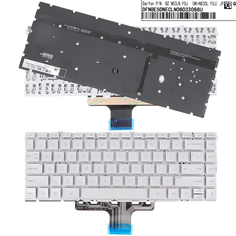 Πληκτρολόγιο HP Pavilion X360 14-DV 14-DW, Ασήμι, Με Backlit, US