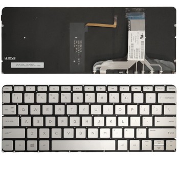 Πληκτρολόγιο HP 13-V001XX 13-V011DX 13-V021NR, Ασήμι με Backlit, US