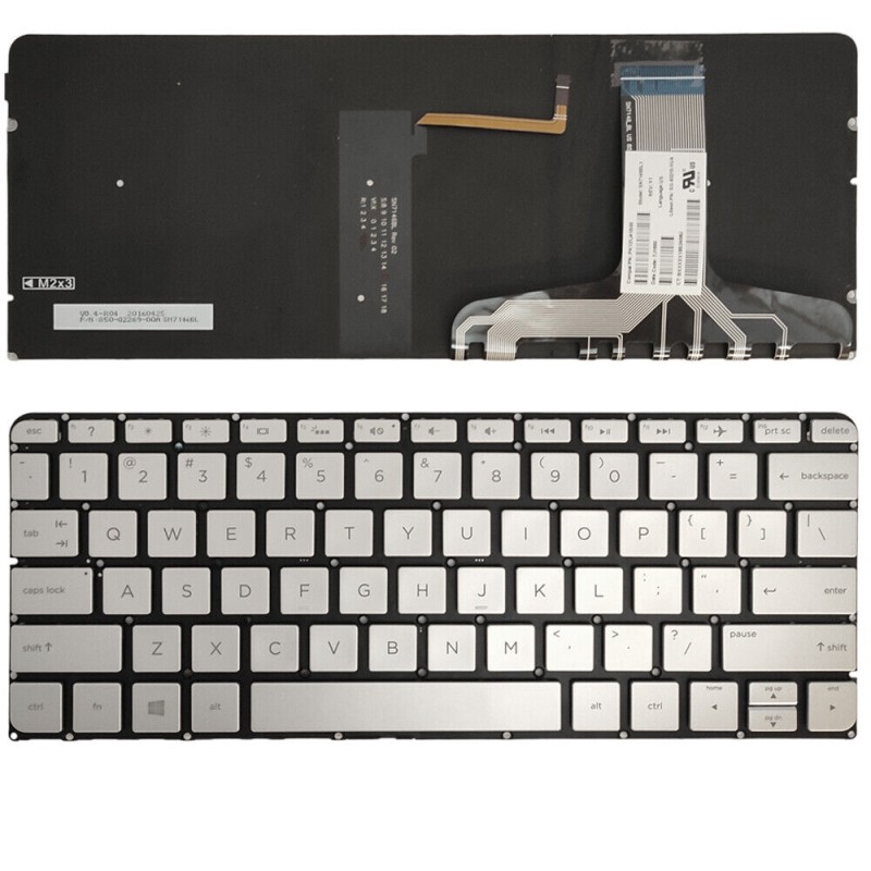 Πληκτρολόγιο HP 13-V001XX 13-V011DX 13-V021NR, Ασήμι με Backlit, US