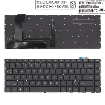 Πληκτρολόγιο HP Zbook Studio G7, Μαύρο με Backlit, US