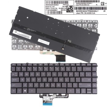 Πληκτρολόγιο HP HP Spectre X360 13-AW, Γκρί με Backlit, US