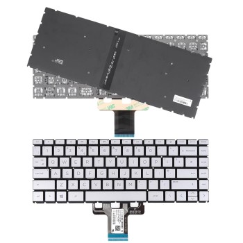 Πληκτρολόγιο HP Pavilion 14-CE, Ασήμι, US/UK, Backlit