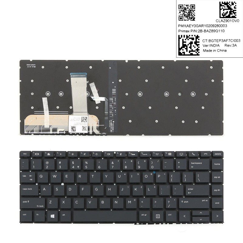 Πληκτρολόγιο HP EliteBook 1040 G4 G5 G6, Μαύρο με Backlit, US