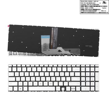 Πληκτρολόγιο HP Envy 17-CG 17-CGXXX 15-ED 15-EDXXX, Ασήμι με Backlit, US