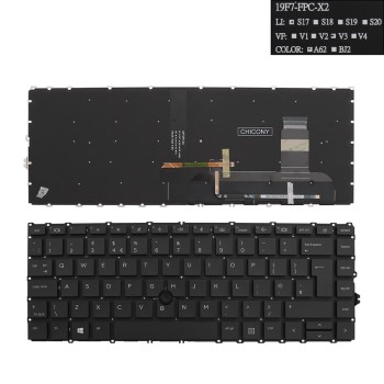 Πληκτρολόγιο HP EliteBook 840 G7, Μαύρο,με Pointing Stick με Backlit, UK