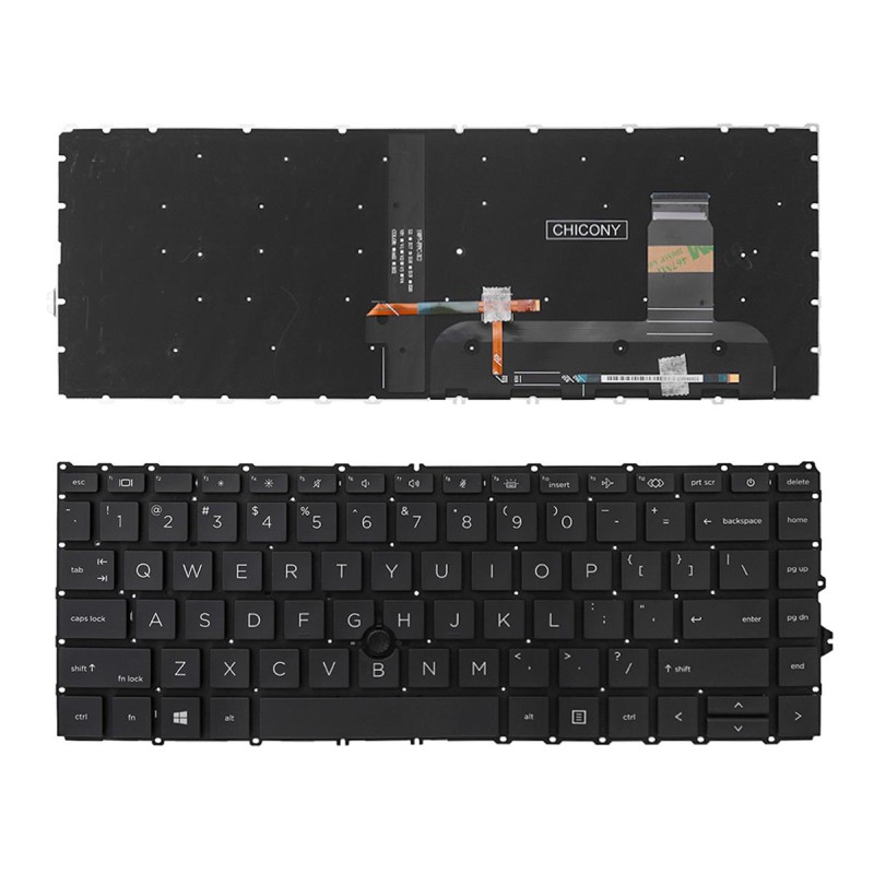 Πληκτρολόγιο HP EliteBook 840 G7, Μαύρο,με Pointing Stick με Backlit, Original, US