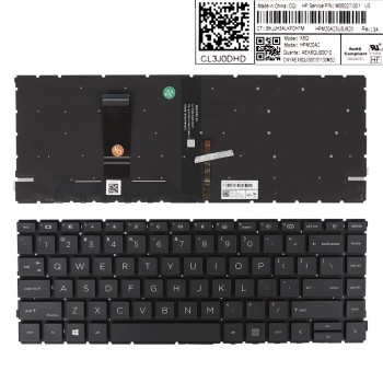 Πληκτρολόγιο HP ProBook 440 G8 445 G8, Μαύρο με Backlit, US