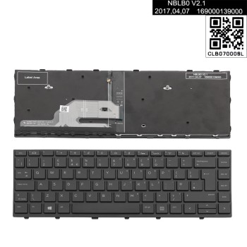 Πληκτρολόγιο HP ProBook 430 G5 440 G5 445 G5, Μαύρο με Backlit, US/UK