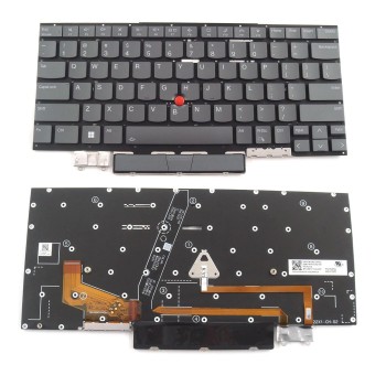 Πληκτρολόγιο Lenovo ThinkPad X1 Yoga Gen 6 Gen 7 Gen 8, Γκρί, με Backlit, Χωρίς πλαίσιο US