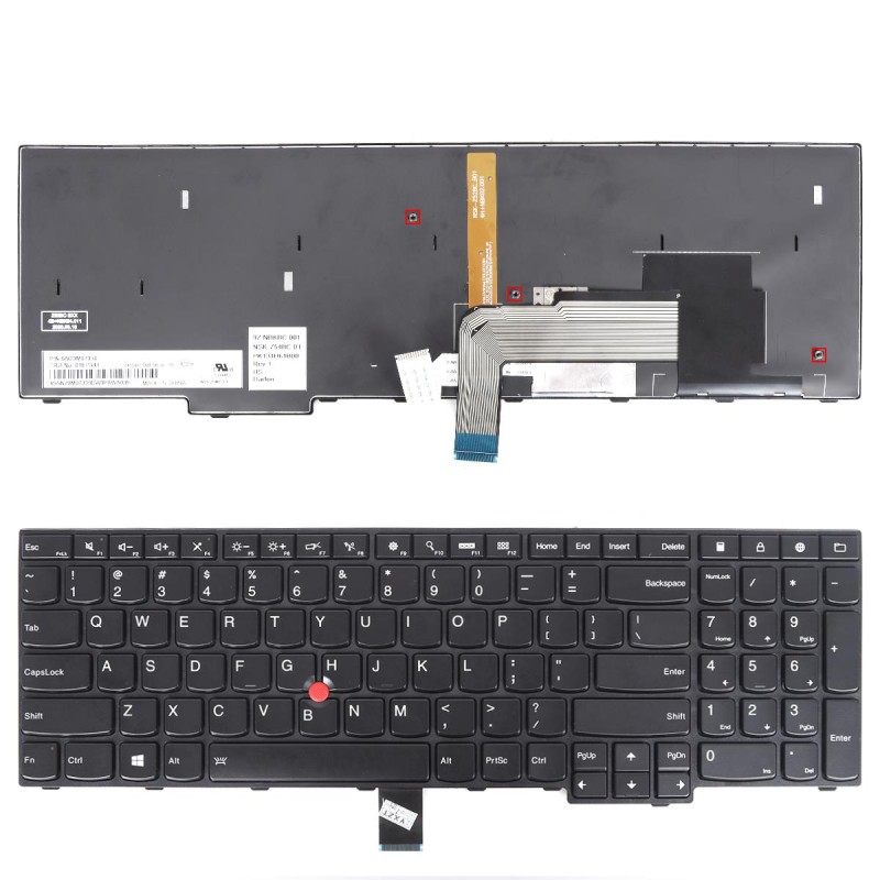 Πληκτρολόγιο Lenovo ThinkPad E555 E550 E560 E565, Μαύρο, με Pointing Stick, με Backlit