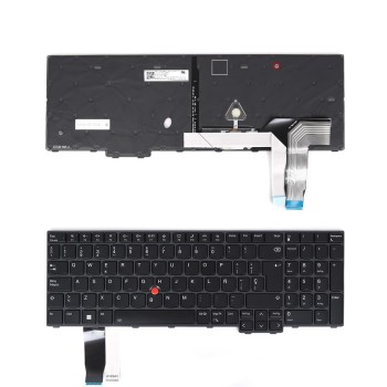 Πληκτρολόγιο Lenovo ThinkPad L15 Gen 3 T16 P16S Gen, Μαύρο με γκρι πλαίσιο, με Backlit, US/UK