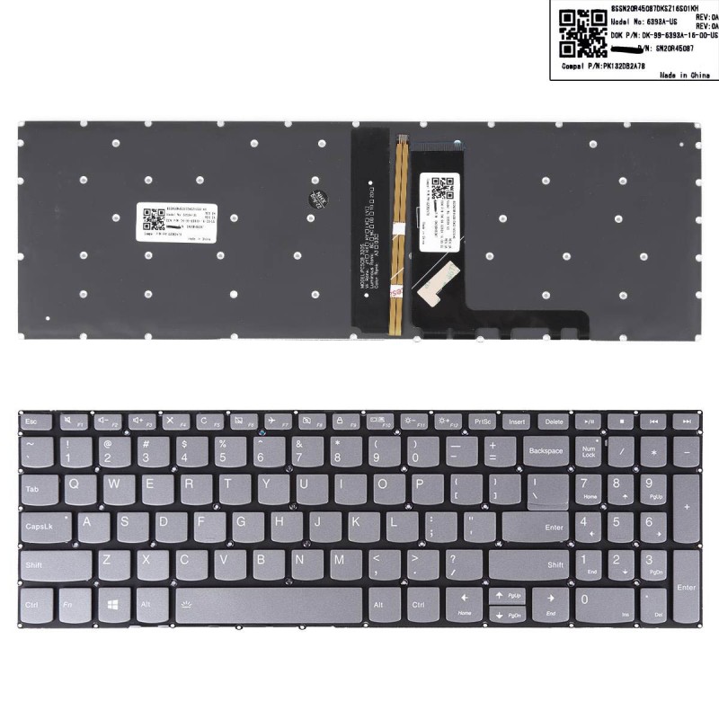Πληκτρολόγιο Lenovo IdeaPad V330-15IKB , Μπλε με Backlit, US/UK , Τυπε 2