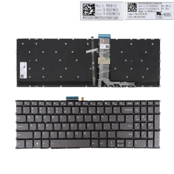 Πληκτρολόγιο Lenovo IdeaPad 5-15IIL05 15ARE05 15ITL05 5-15ALC05, Γκρί με Backlit, Τυπε 2, US/UK