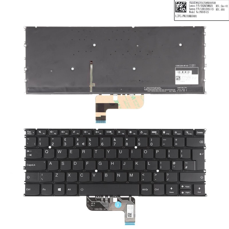 Πληκτρολόγιο Lenovo IdeaPad Yoga 9-14ITL5, Μαύρο με Backlit, US