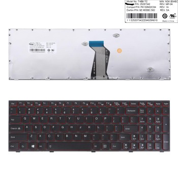 Πληκτρολόγιο Lenovo Y500 Y510 Y510P Y510PA-ISE,Y510PT-ISE, Μαύρος, US/UK