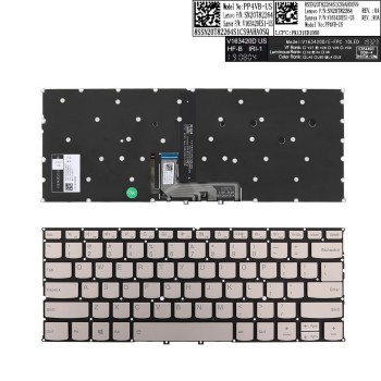 Πληκτρολόγιο Lenovo Yoga C940-14, Χρυσαφένιος με Backlit, US/UK