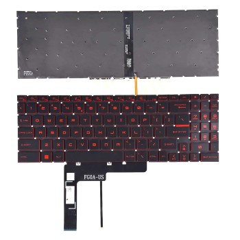 Πληκτρολόγιο MSI Sword 15 MS-1584 MS-17L1 MS-17L2 MS-17L4 MS-17L3 MS-158K, Μαύρο,το κόκκινο με Backlit US/UK