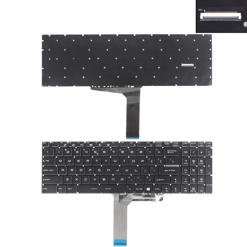 Πληκτρολόγιο MSI GP73 GE75 GP75 GT72 GS63, Μαύρο,RGB Backlit Per-key, US/UK