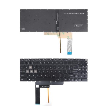 Πληκτρολόγιο MSI Sword 15 MS-1584 MS-17L1 MS-17L2 MS-17L4 MS-17L3 MS-158K, Μαύρο,το κόκκινο με Blue Backlit US/UK