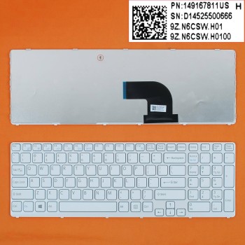 Πληκτρολόγιο Sony Vaio SVE17, άσπροa άσπροa, Τυπε 2, US/UK