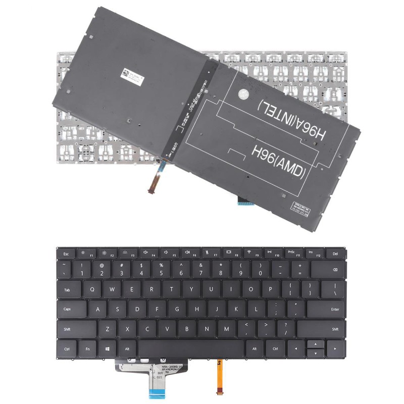 Πληκτρολόγιο Huawei MateBook 13 WRT-W19 WRT-W29, Μαύρο, US, Backlit
