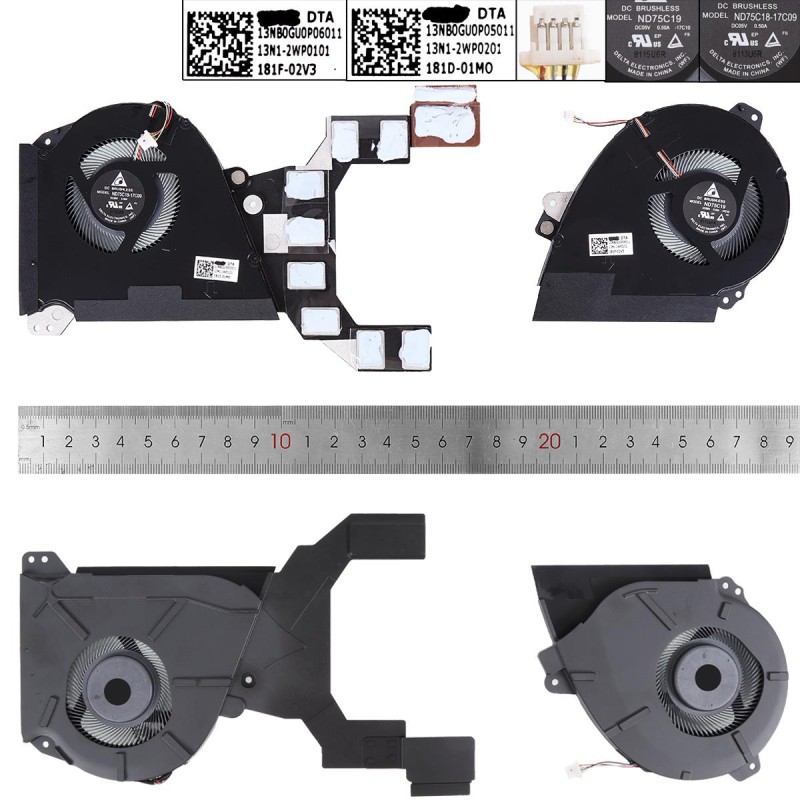 Ανεμιστηράκια για Asus ROG Zephyrus GX501 GX501V GX501VSK 5V 4 Pin - Αριστερά / σωστά