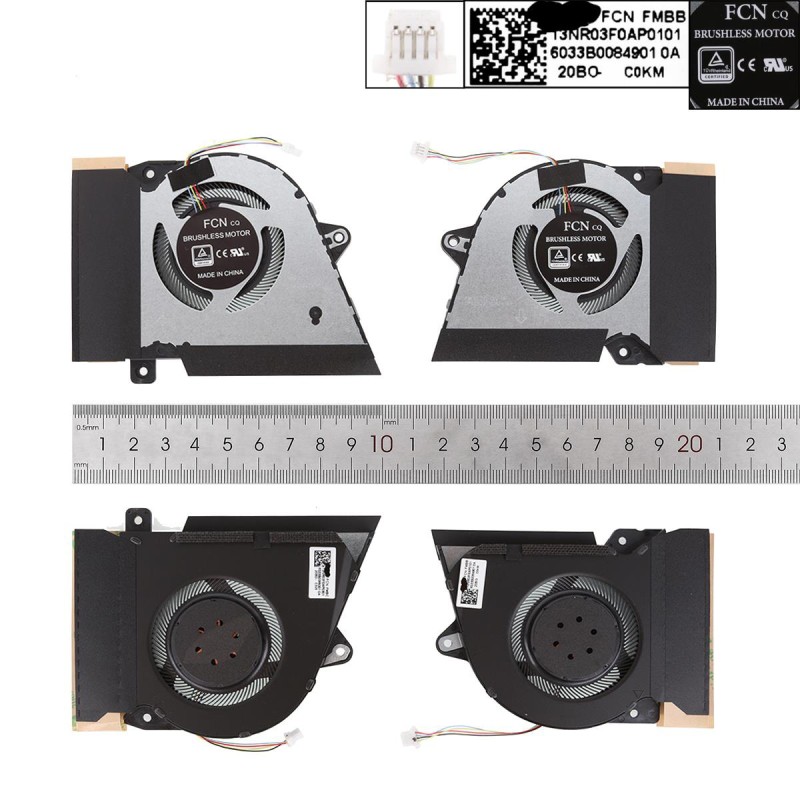 Ανεμιστηράκια για Asus Rog Zephyrus 14 GA401IH GA401II GA401U GA401IV (CPU + GPU)