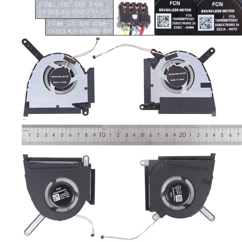 Ανεμιστηράκια για Asus TUF Dash F15 FX517 FX517ZM FX517ZR FX517ZC RTX3060 RTX3070 12V CPU + GPU
