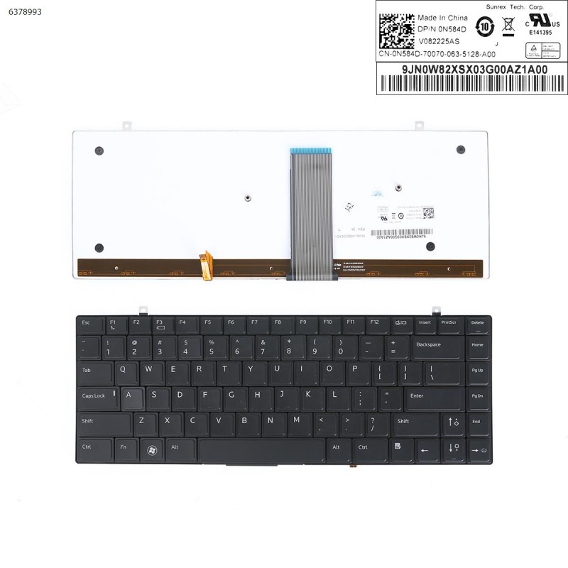 Πληκτρολόγιο Dell Studio XPS 13 16 1340, Μαύρο με Backlit, US/UK