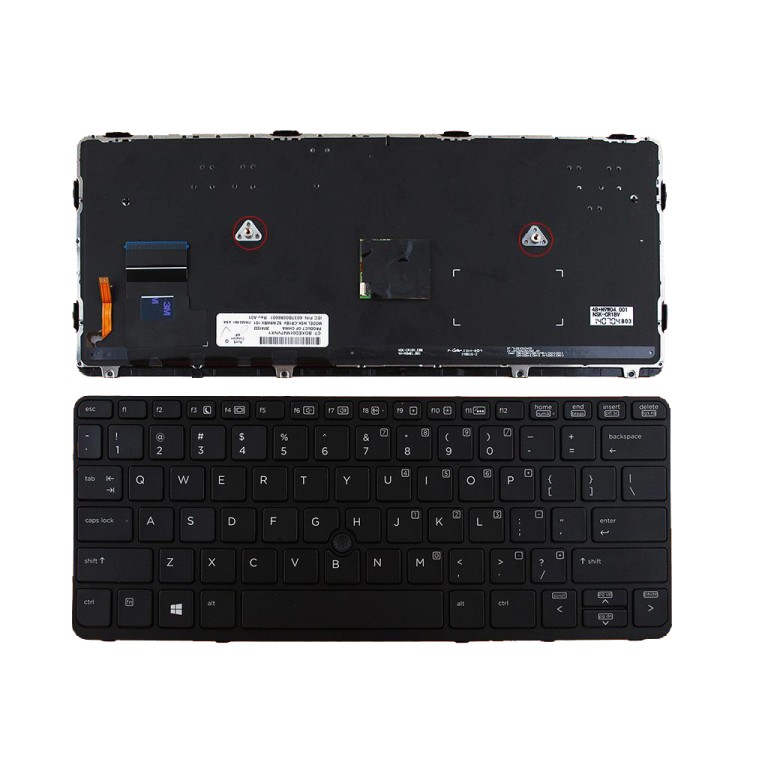 Πληκτρολόγιο HP EliteBook 820 G1, Μαύρο, με Pointing Stick με Backlit, Original, US/UK