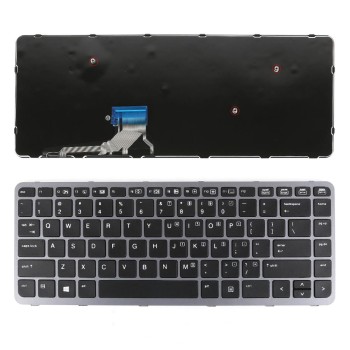 Πληκτρολόγιο HP EliteBook Folio 1000 G1 1040 G1, Μαύρο Ασήμι, US/UK ( +BG Print)