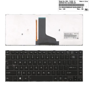 Πληκτρολόγιο Toshiba L40-A, Μαύρο με Backlit, US/UK