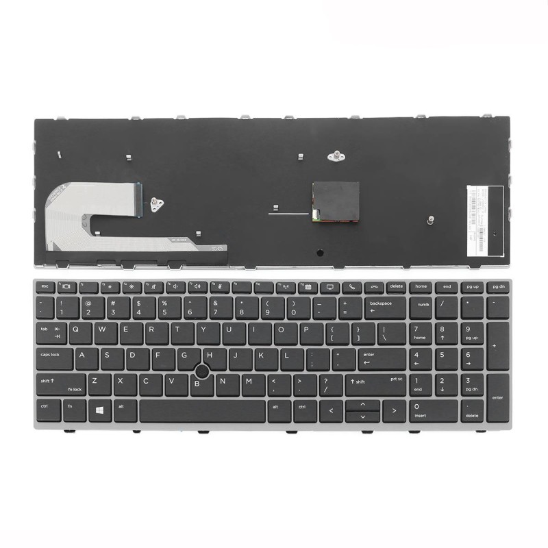 Πληκτρολόγιο HP EliteBook 755 G5 850 G5 ZBook 15u G5, Γκρί, με Pointing Stick, US/UK