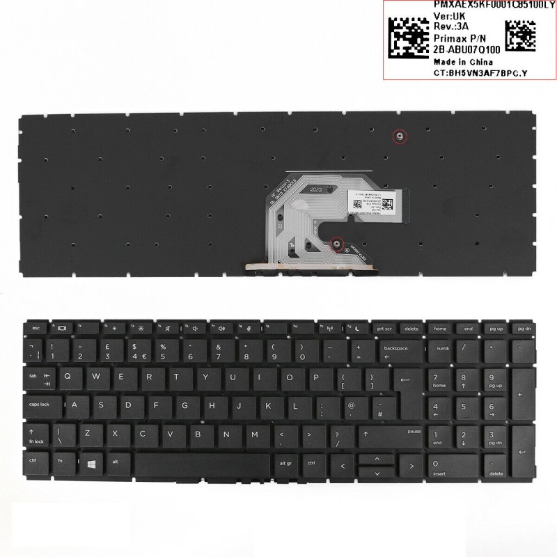 Πληκτρολόγιο HP HP ProBook 450 G6 455 G6 450 G7, Μαύρο,UK ( +BG Print)