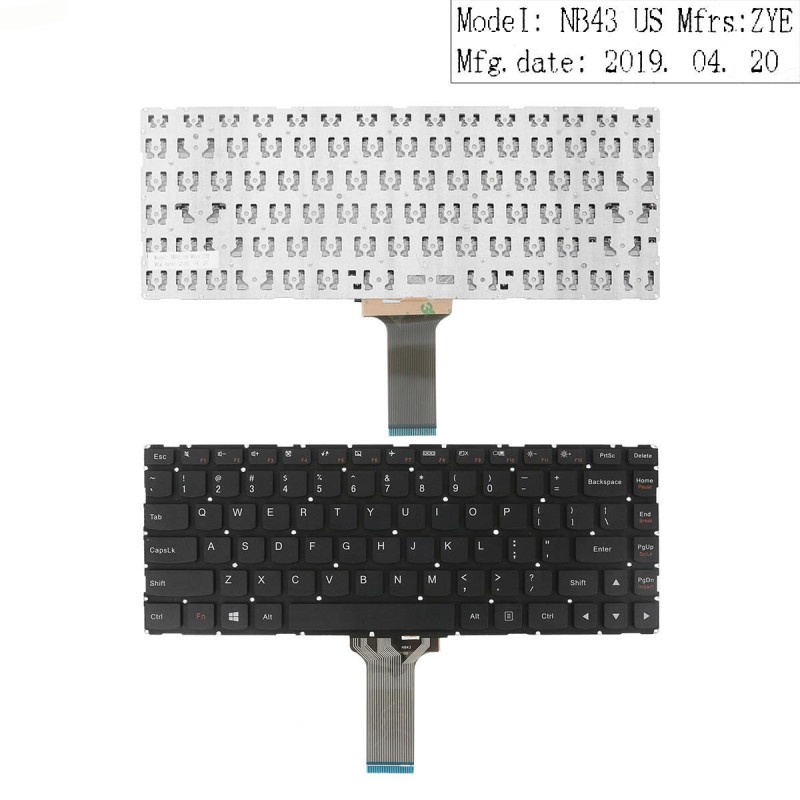 Πληκτρολόγιο Lenovo 500S-14ISK Yoga 500-14ACZ, Μαύρο, US