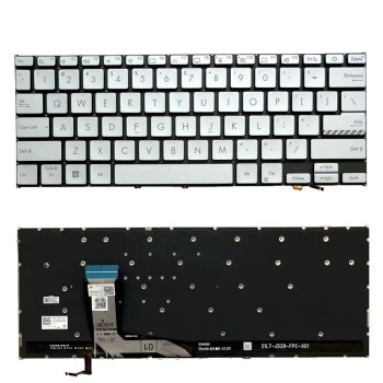 Πληκτρολόγιο Asus VivoBook X1402ZA X1403Z M1402 D1402 F1402, Ασήμι, Backlit US/UK