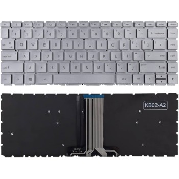 Πληκτρολόγιο HP Pavilion 14-BS 14-BS000 14-BS100 14-BS500, Ασήμι με Backlit, US